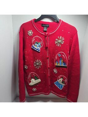 All Points Holiday Red Cardigan